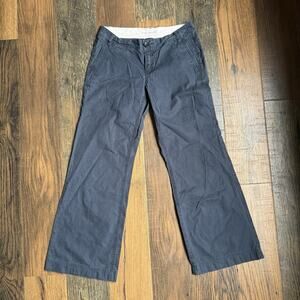 Banana Republic Women’s Chino Pants Wide Leg Navy Blue Size 4 Cotton Trousers